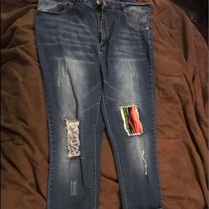 Distressed Sarape Jean